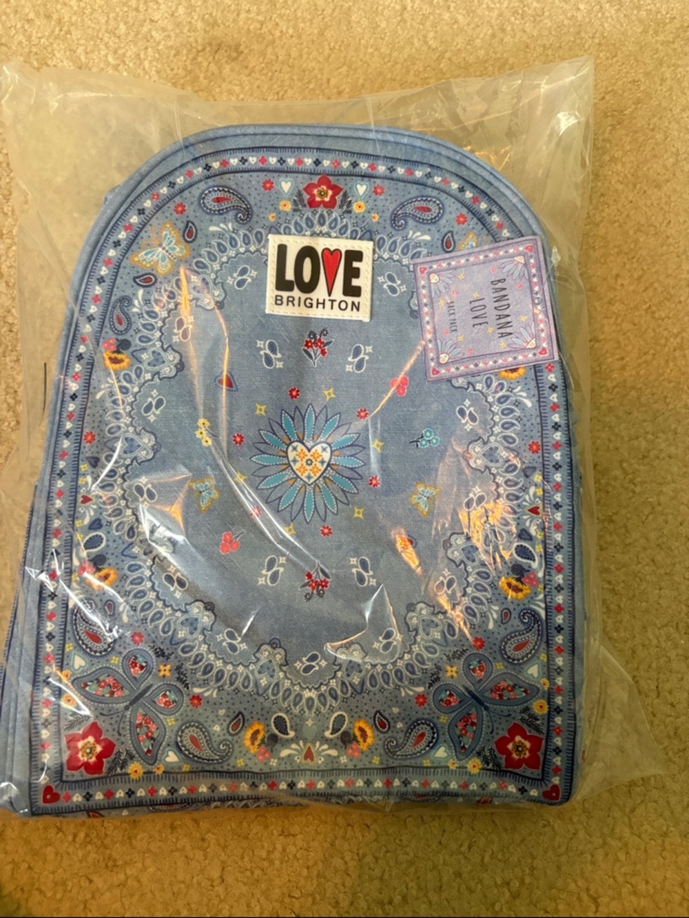 Brighton Light Blue Bandana Print Backpack